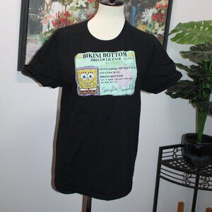 Spongebob Squarepants Bikini Bottom Drivers License T-Shirt - Juniors M